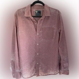 Modern Amusement Men’s Size M Long Sleeve Button-Down Shirt, Faded Red